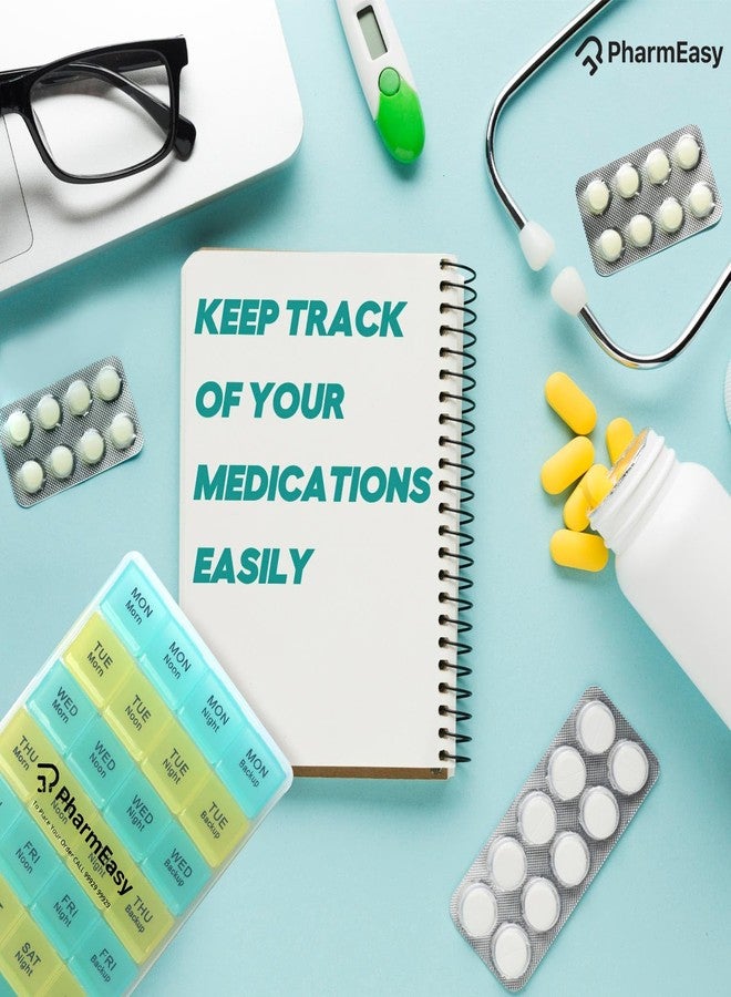 PharmEasy 7 Day Weekly Pill Box, Durable Medicine Organizer Box with Extra Large Multicoloured Compartments and BPA Free Material for Moisture Free Storage - Portable Tablet organiser. - Image 3